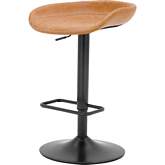 Rogue Gaslift Bar Stool in Vintage Cedar Yellow Leatherette (Set of 2)